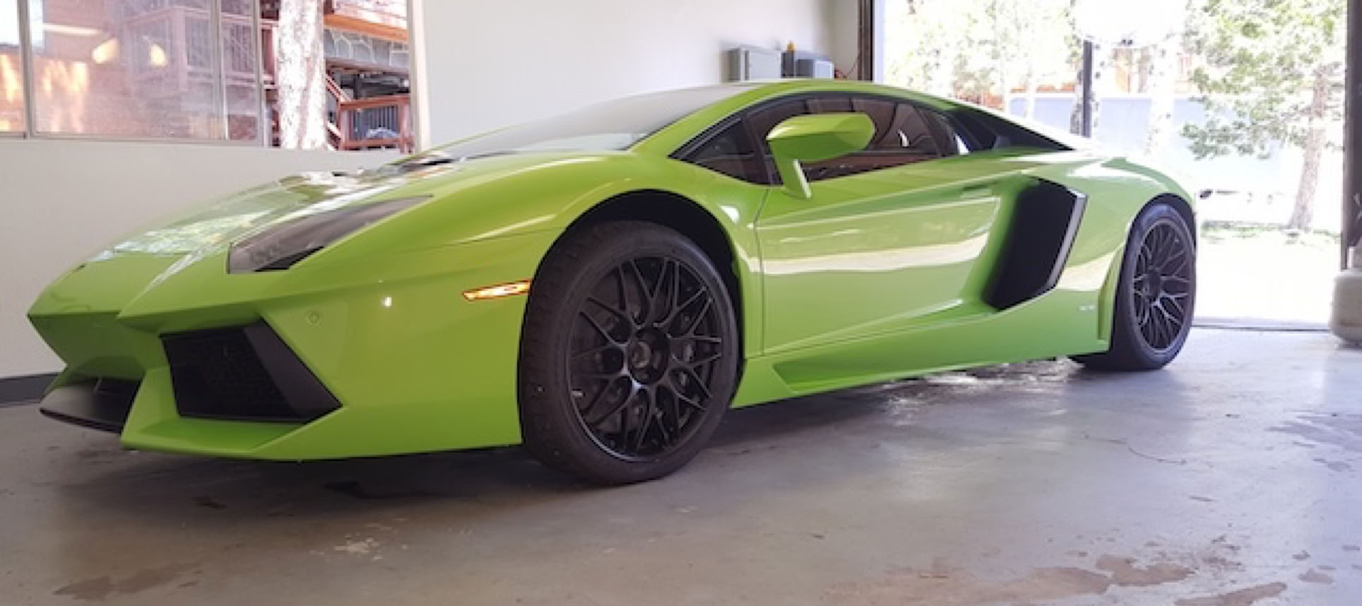 Four matte-black HRE RC100 wheels for a Lamborghini Aventador. 19-inch fronts, 20-inch rears, under 300 miles. Reno, NV. $8,000 OBO. Tires not included.